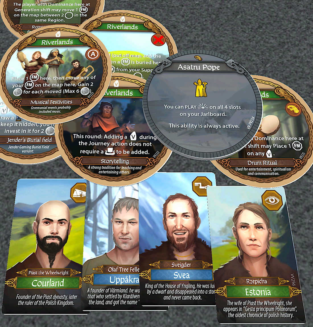 TTS image for some stretch goals and promo cards for Vendel to Viking
