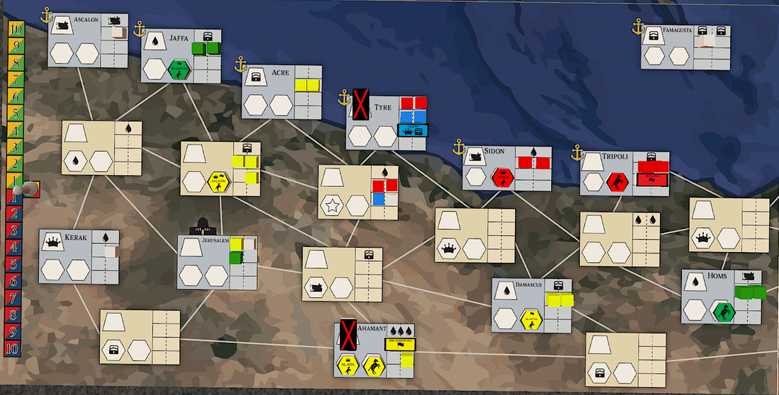 Third Crusade board game prototype