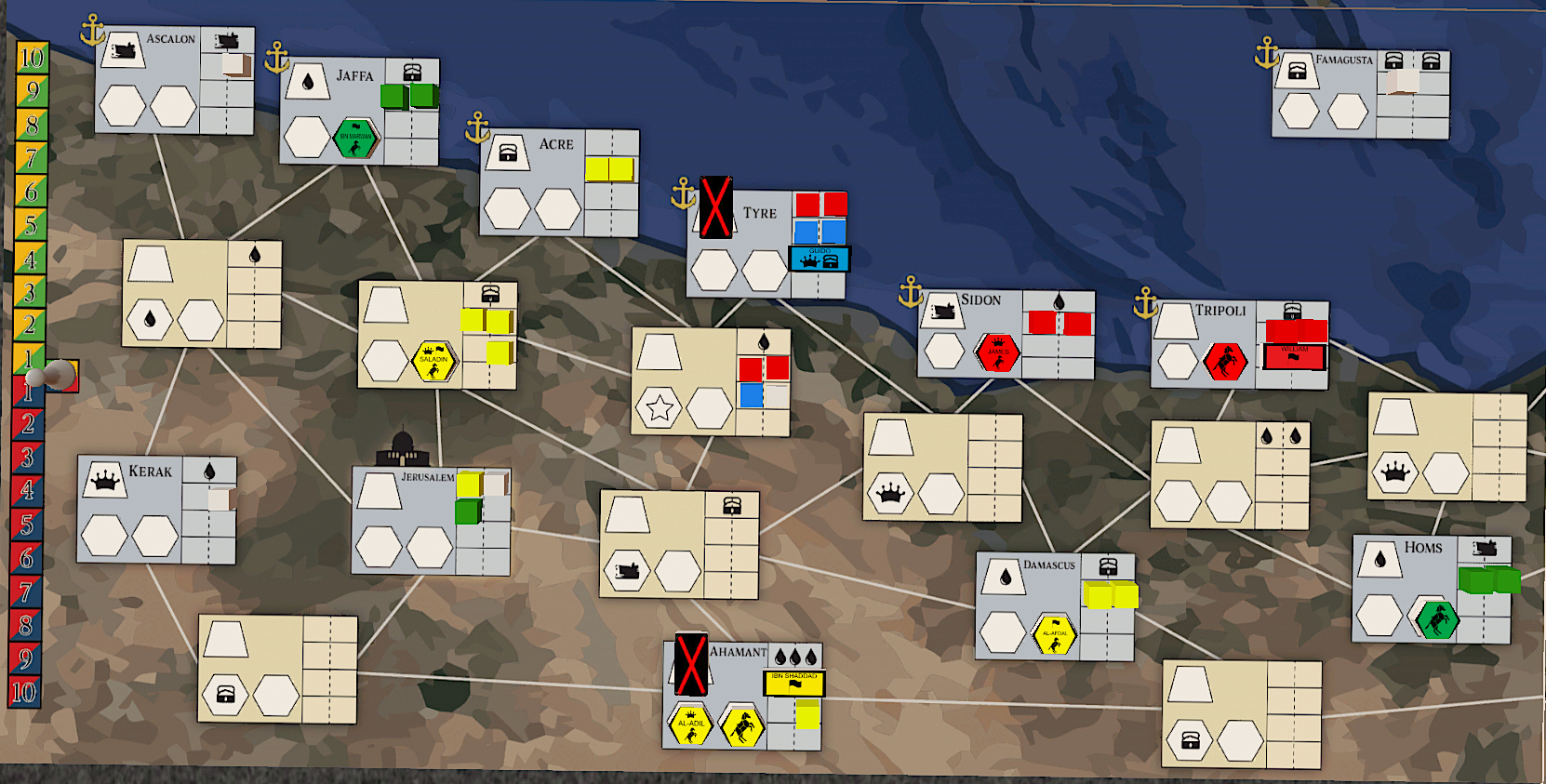 Third Crusade board game prototype