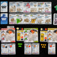 Neanderthal Board Game (2nd edition) - Organized view of the different game play pieces, cards, placards, tokens, and tribesmen