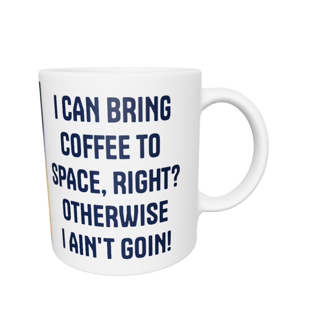 White glossy mug HIGH FRONTIER 4 ALL Space Coffee