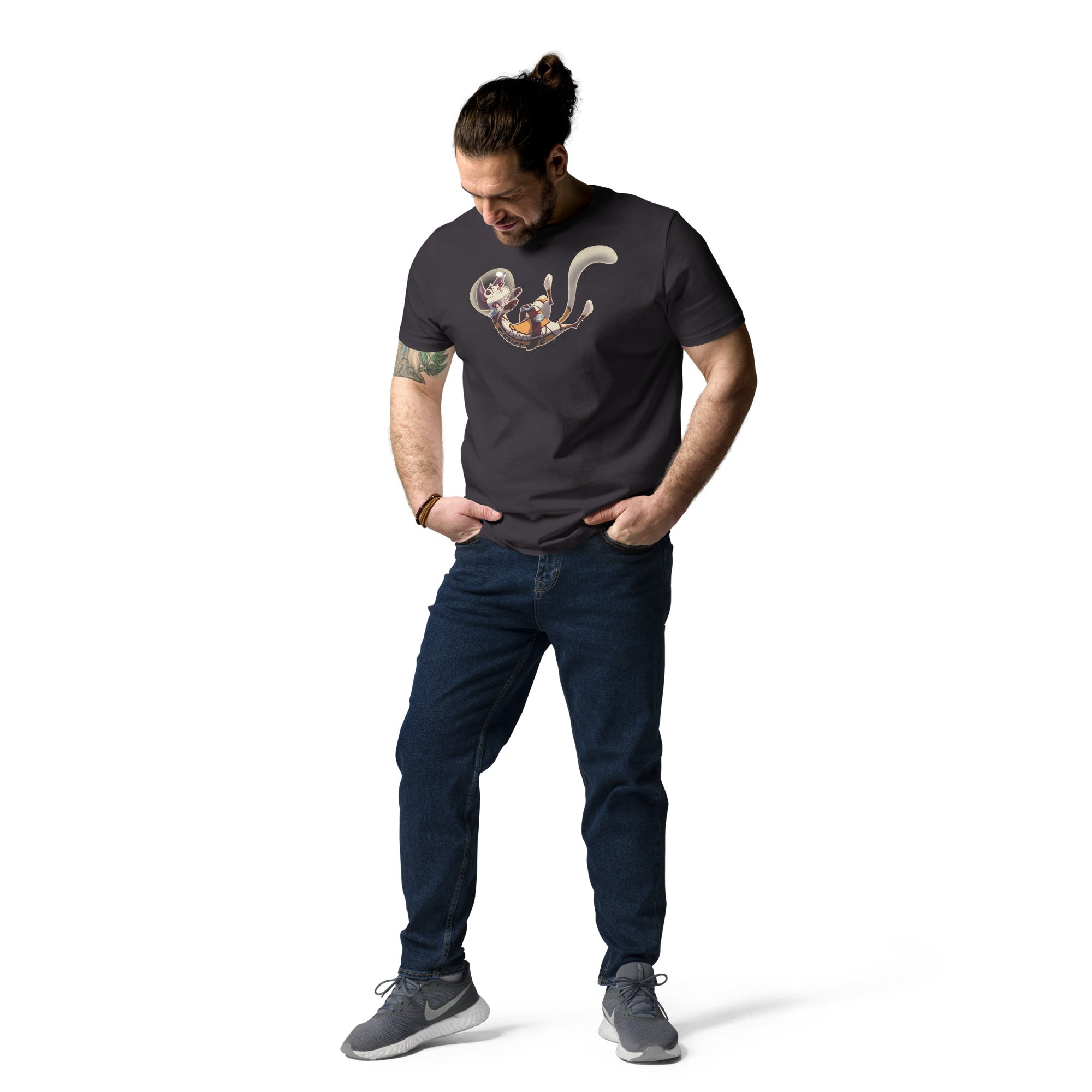 Unisex organic cotton t-shirt FLUFFY FRONTIER Cat