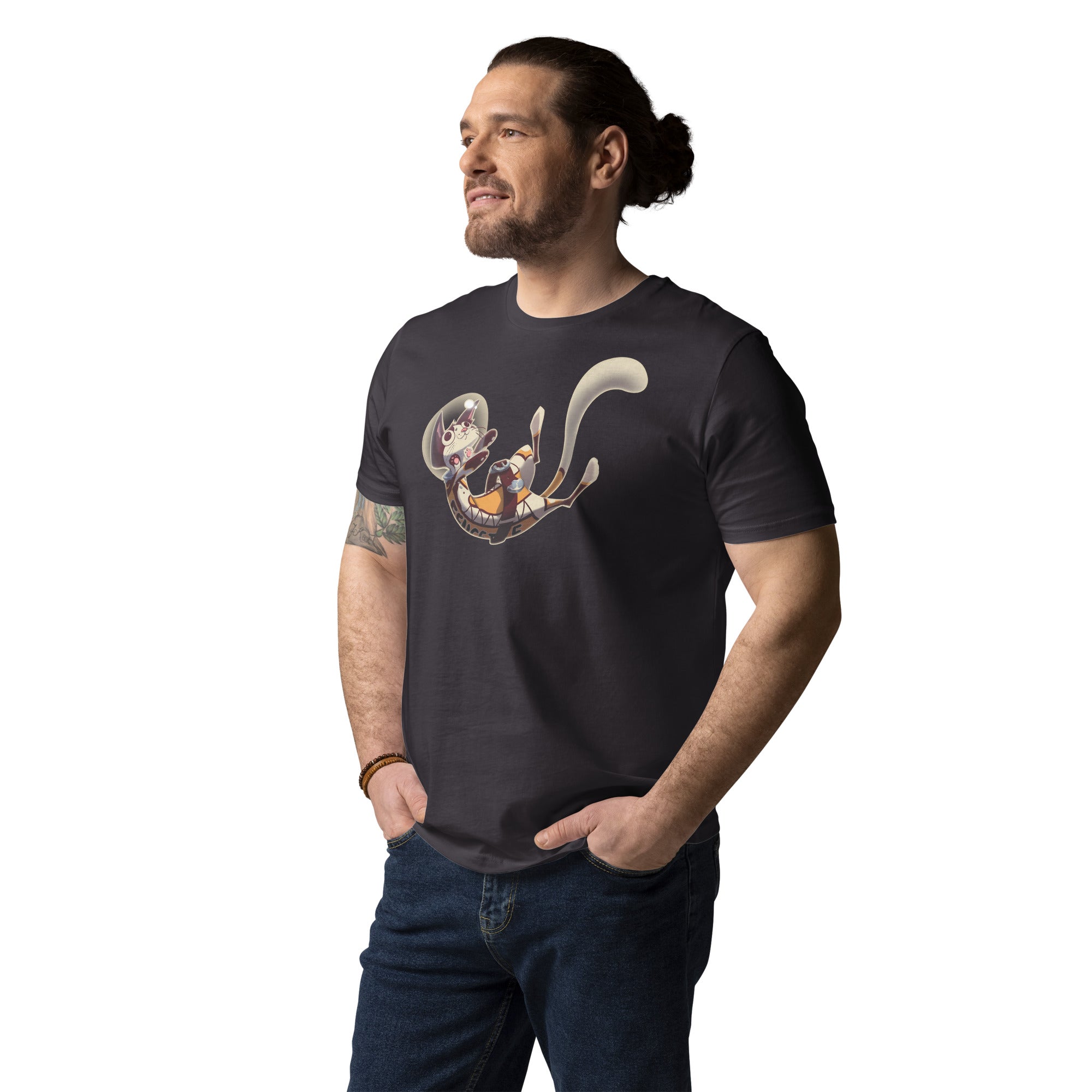 Unisex organic cotton t-shirt FLUFFY FRONTIER Cat