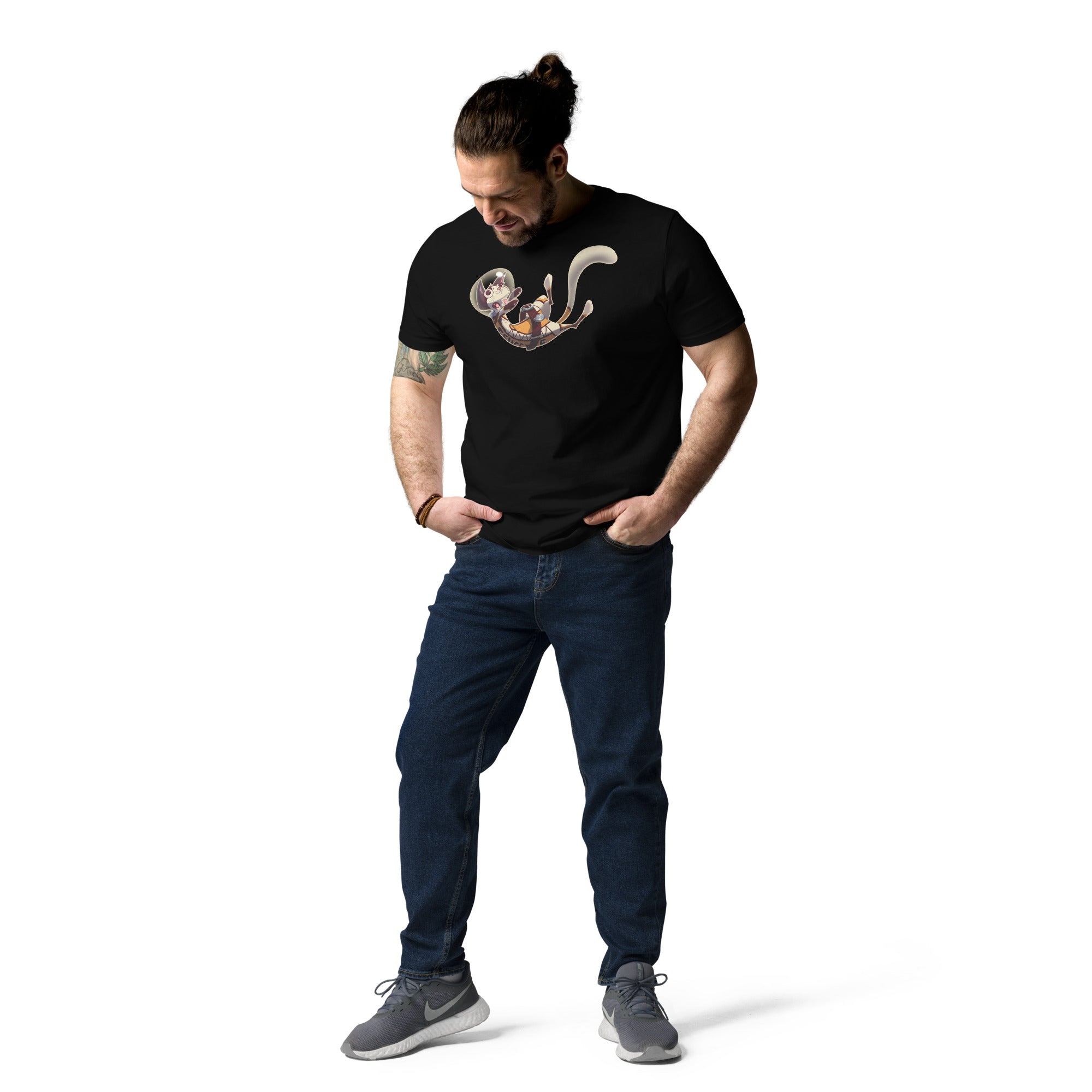 Unisex organic cotton t-shirt FLUFFY FRONTIER Cat