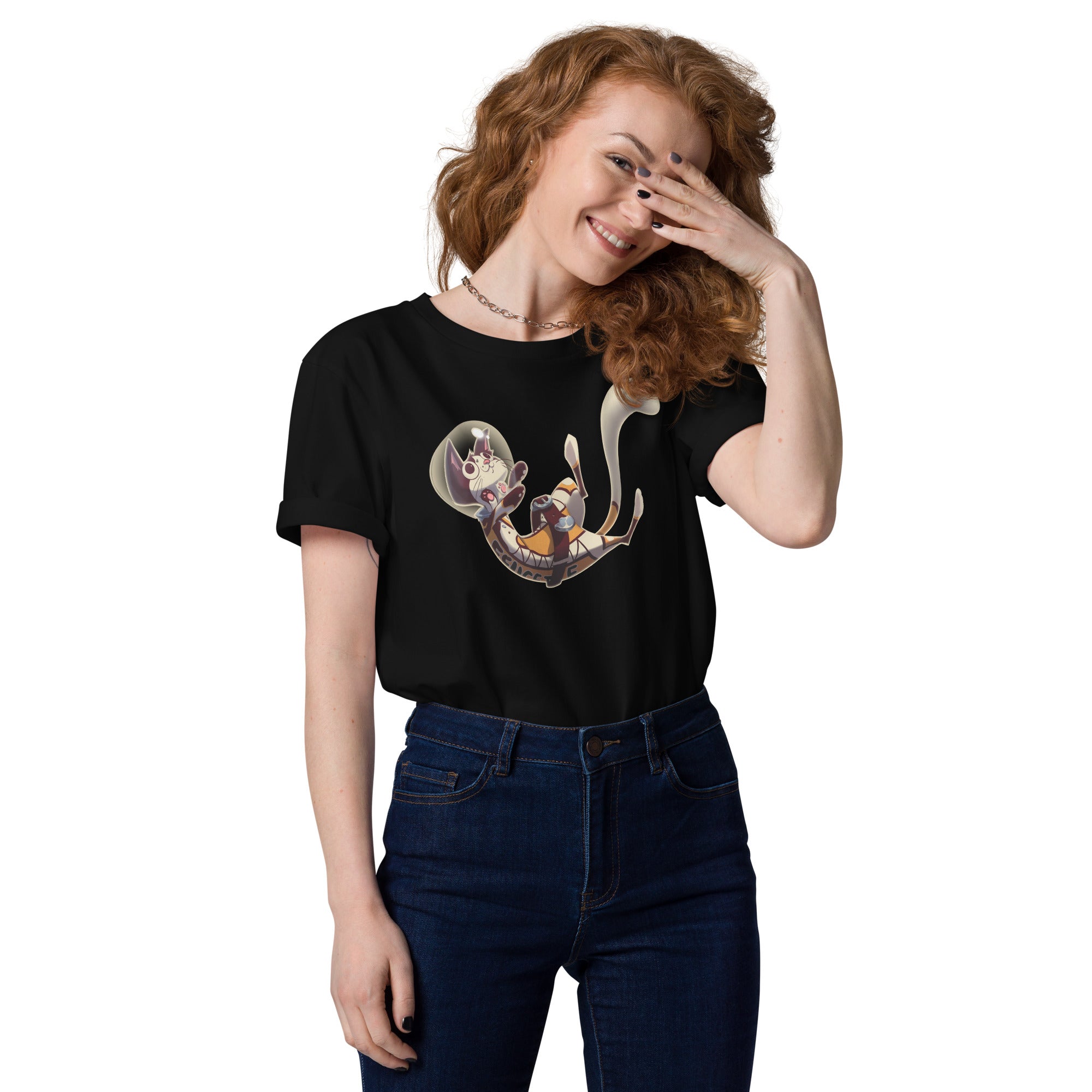Unisex organic cotton t-shirt FLUFFY FRONTIER Cat