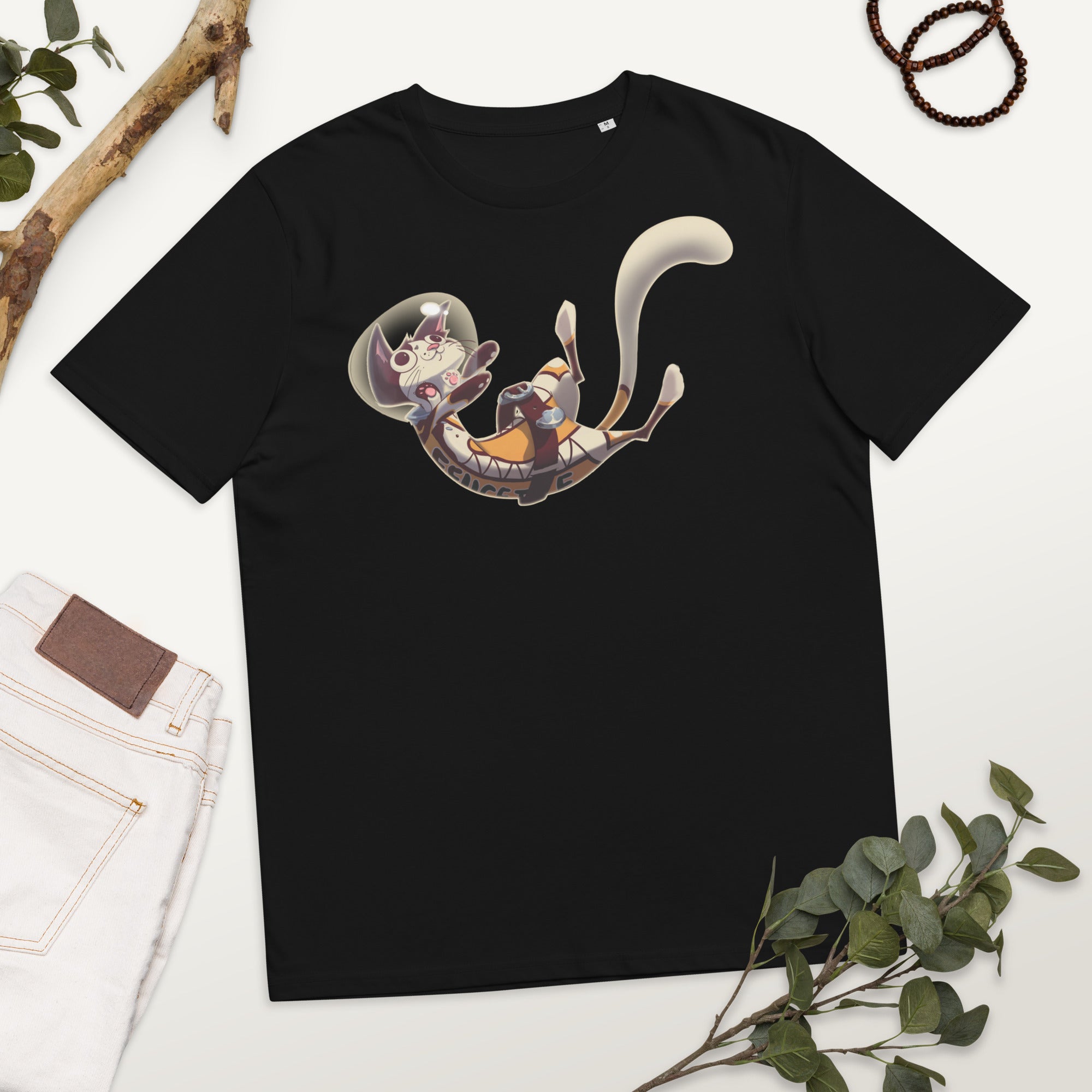 Unisex organic cotton t-shirt FLUFFY FRONTIER Cat