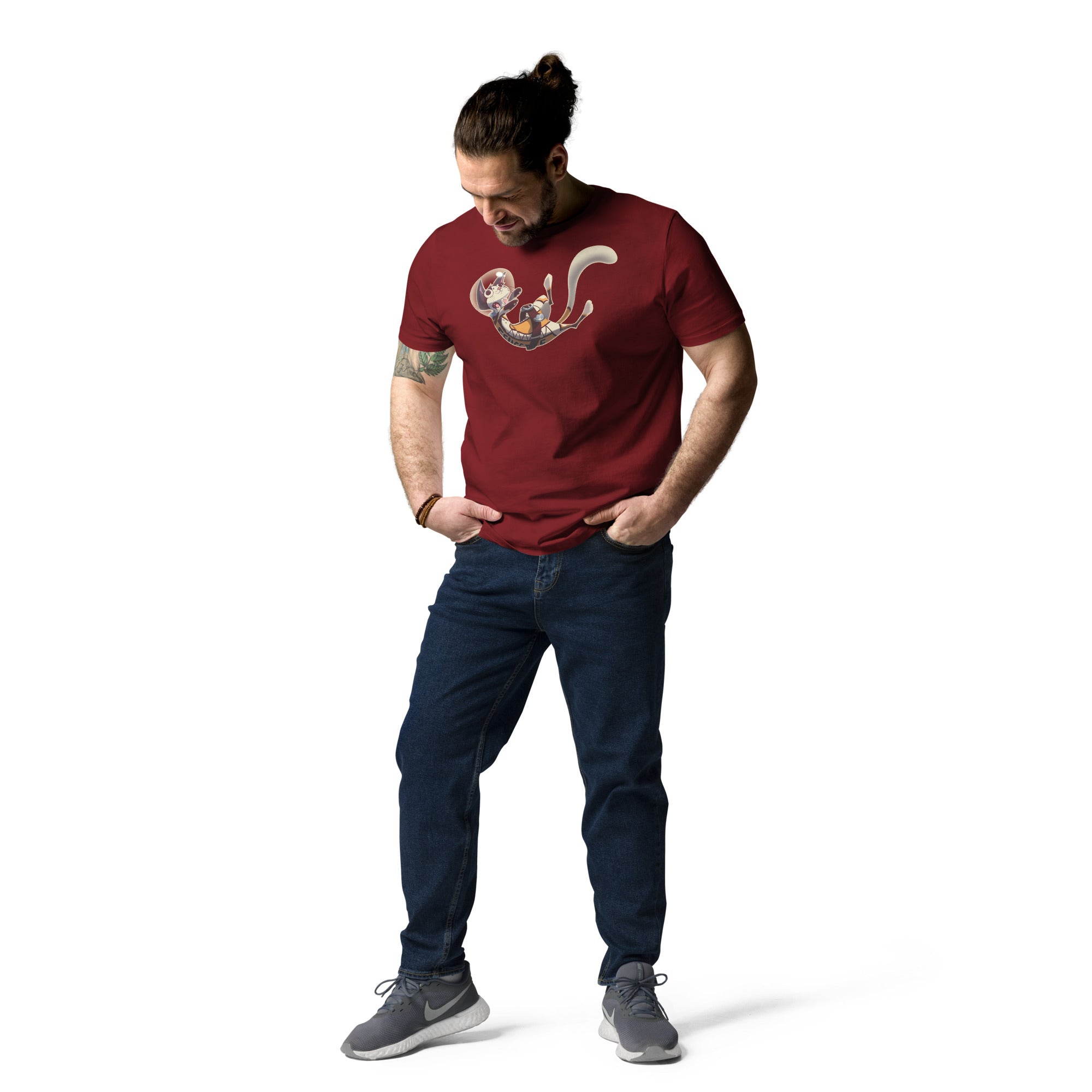 Unisex organic cotton t-shirt FLUFFY FRONTIER Cat