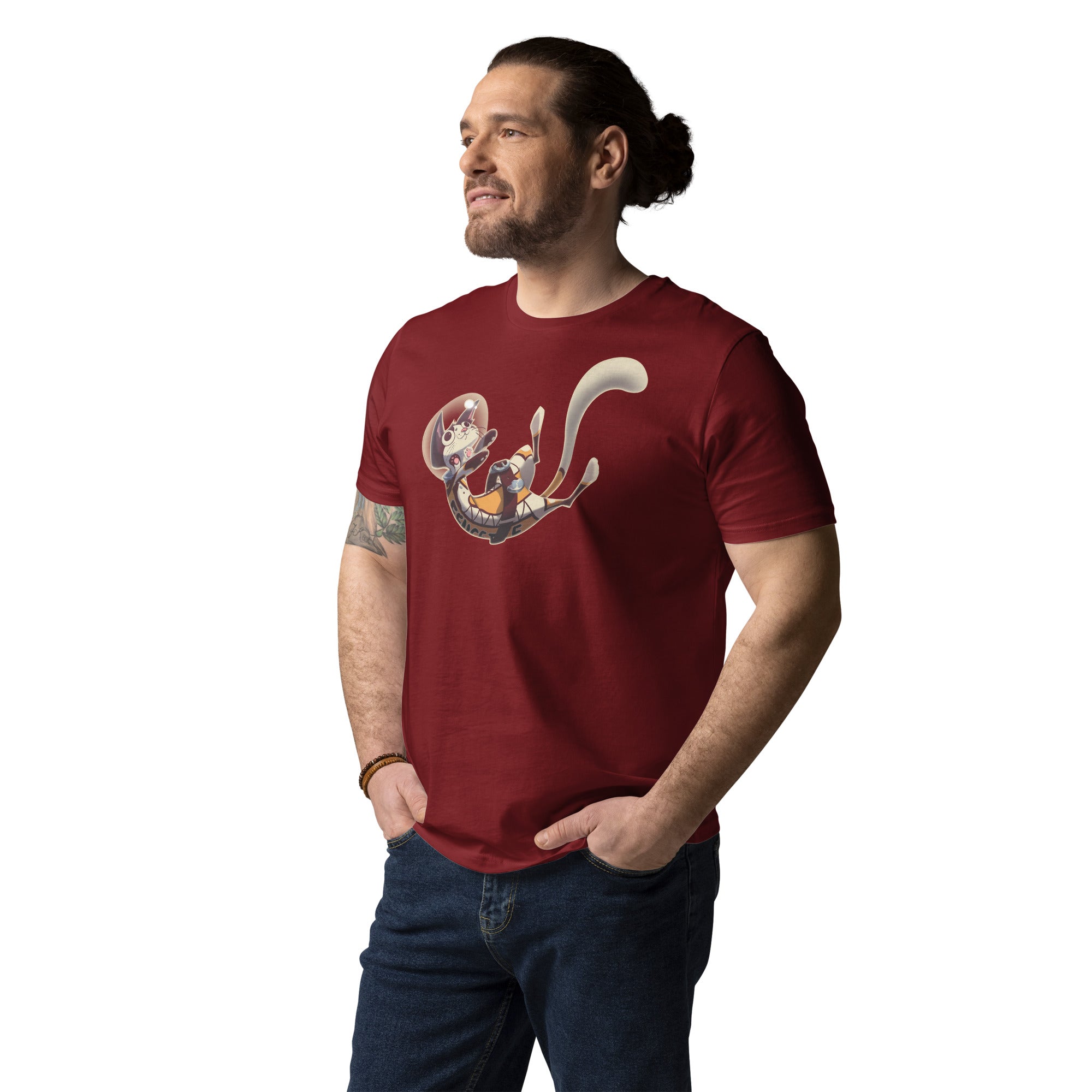 Unisex organic cotton t-shirt FLUFFY FRONTIER Cat