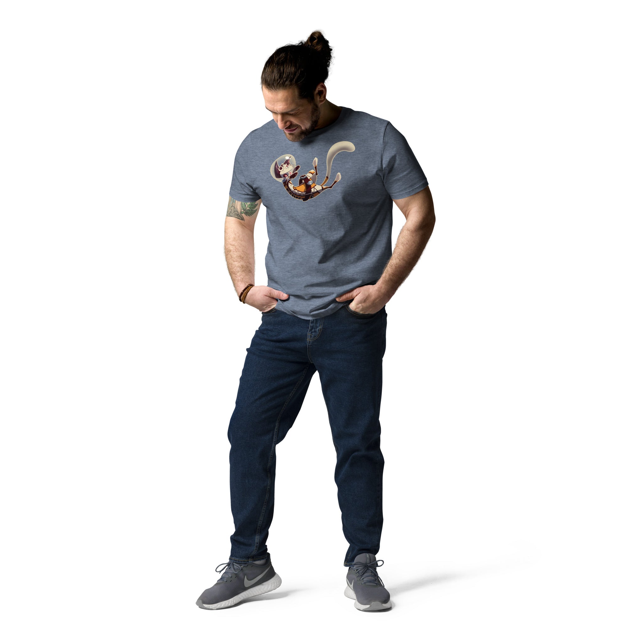 Unisex organic cotton t-shirt FLUFFY FRONTIER Cat