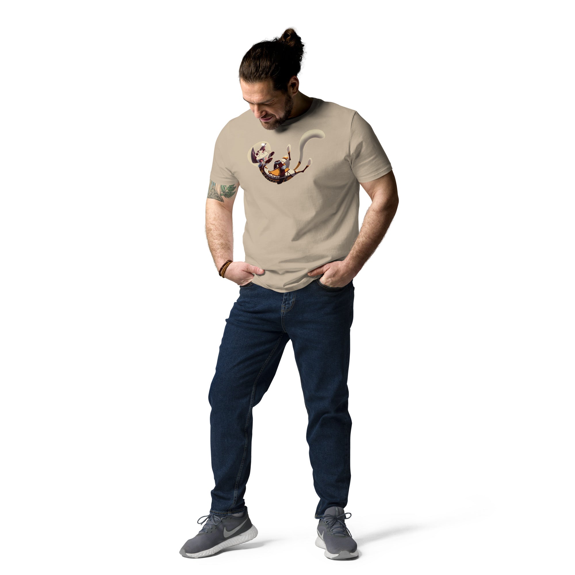 Unisex organic cotton t-shirt FLUFFY FRONTIER Cat