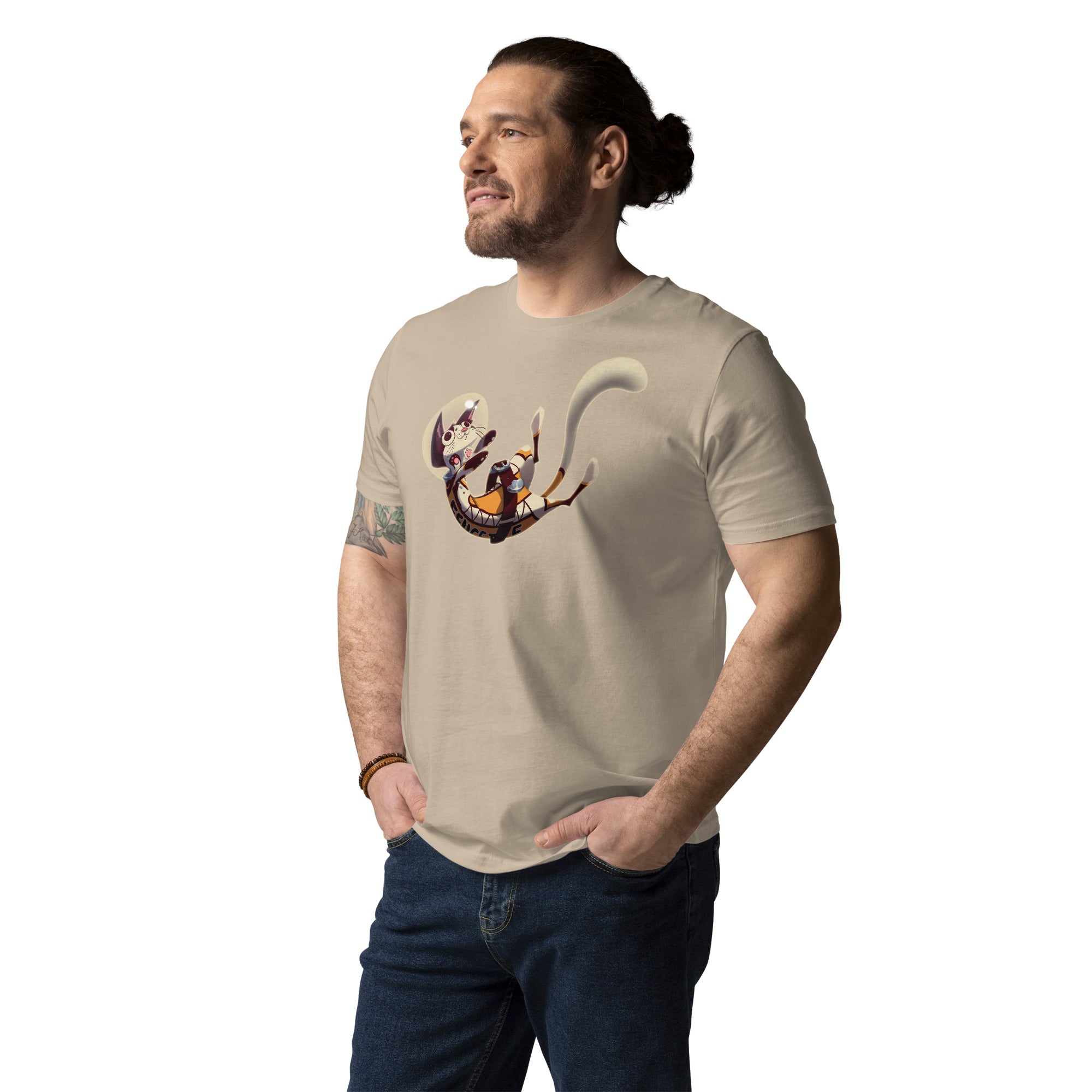 Unisex organic cotton t-shirt FLUFFY FRONTIER Cat