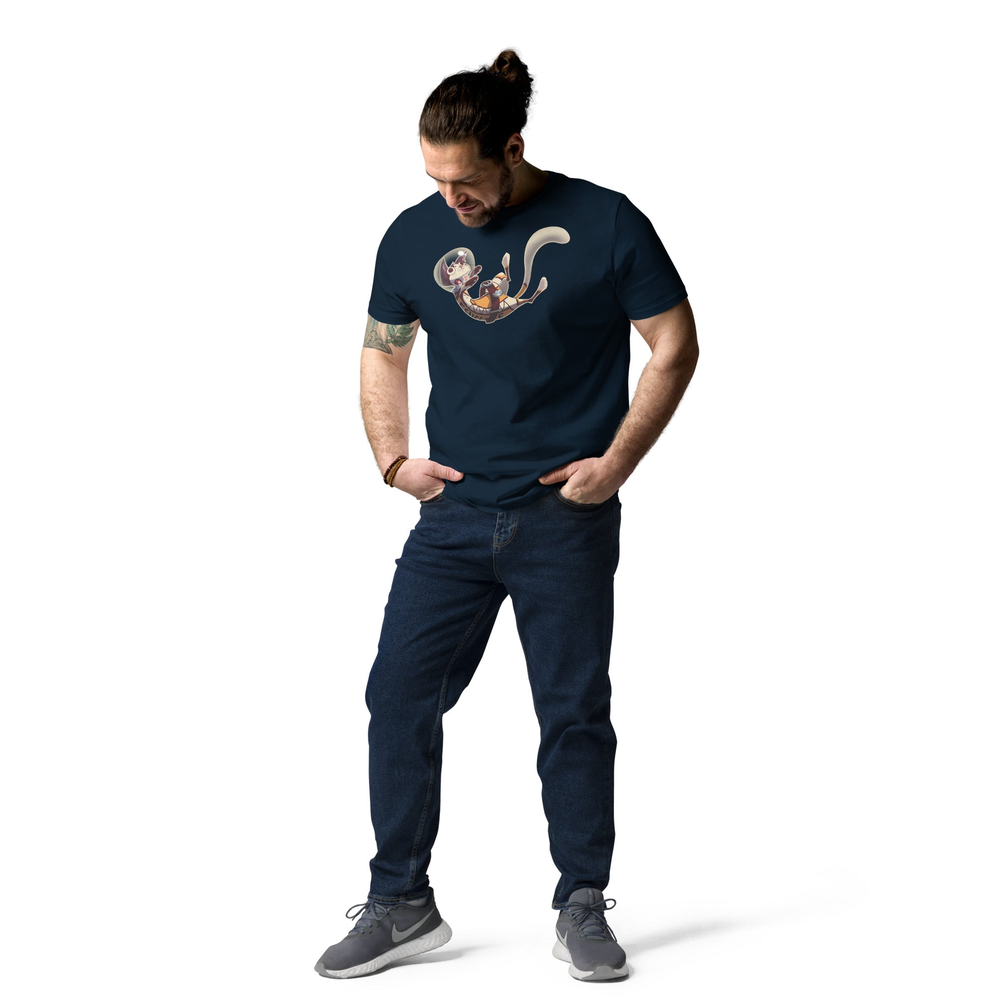 Unisex organic cotton t-shirt FLUFFY FRONTIER Cat