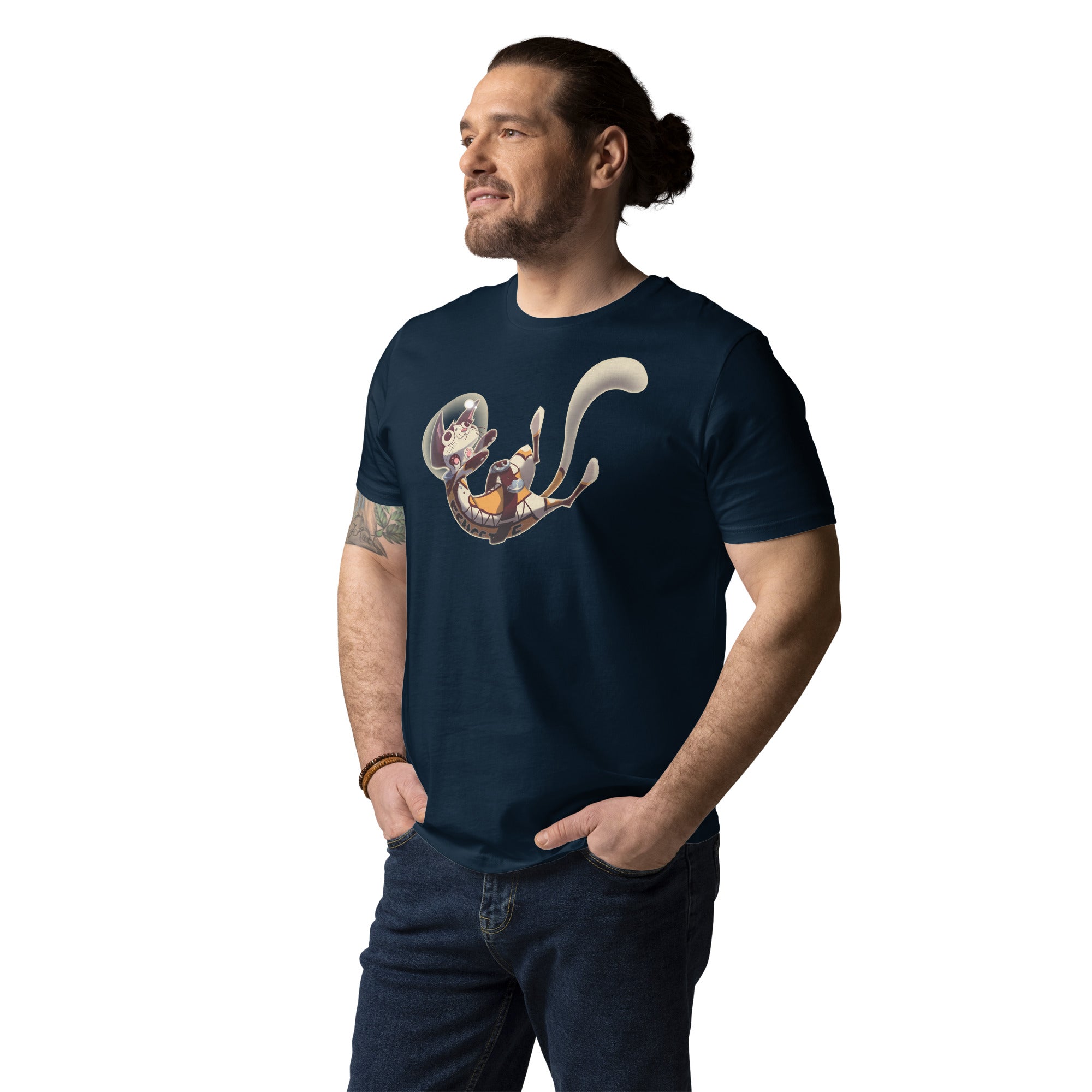 Unisex organic cotton t-shirt FLUFFY FRONTIER Cat