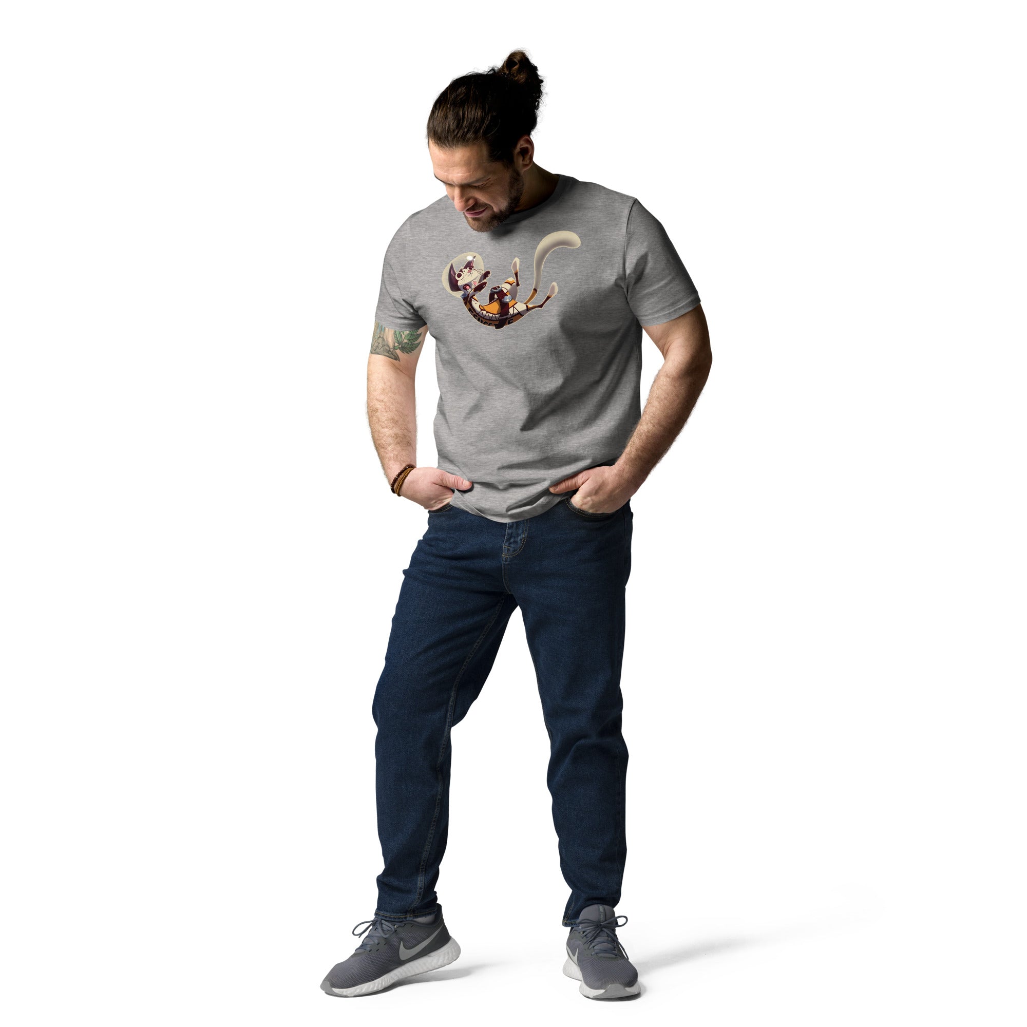Unisex organic cotton t-shirt FLUFFY FRONTIER Cat