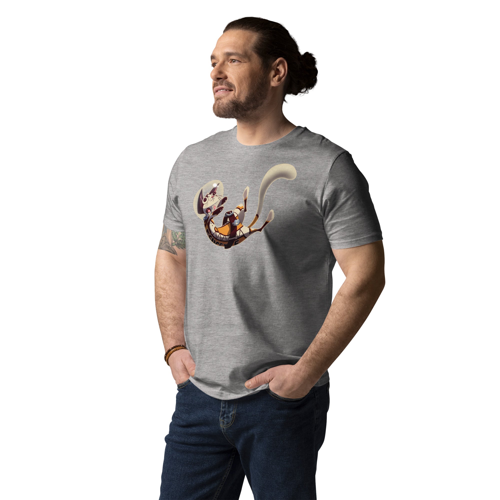Unisex organic cotton t-shirt FLUFFY FRONTIER Cat