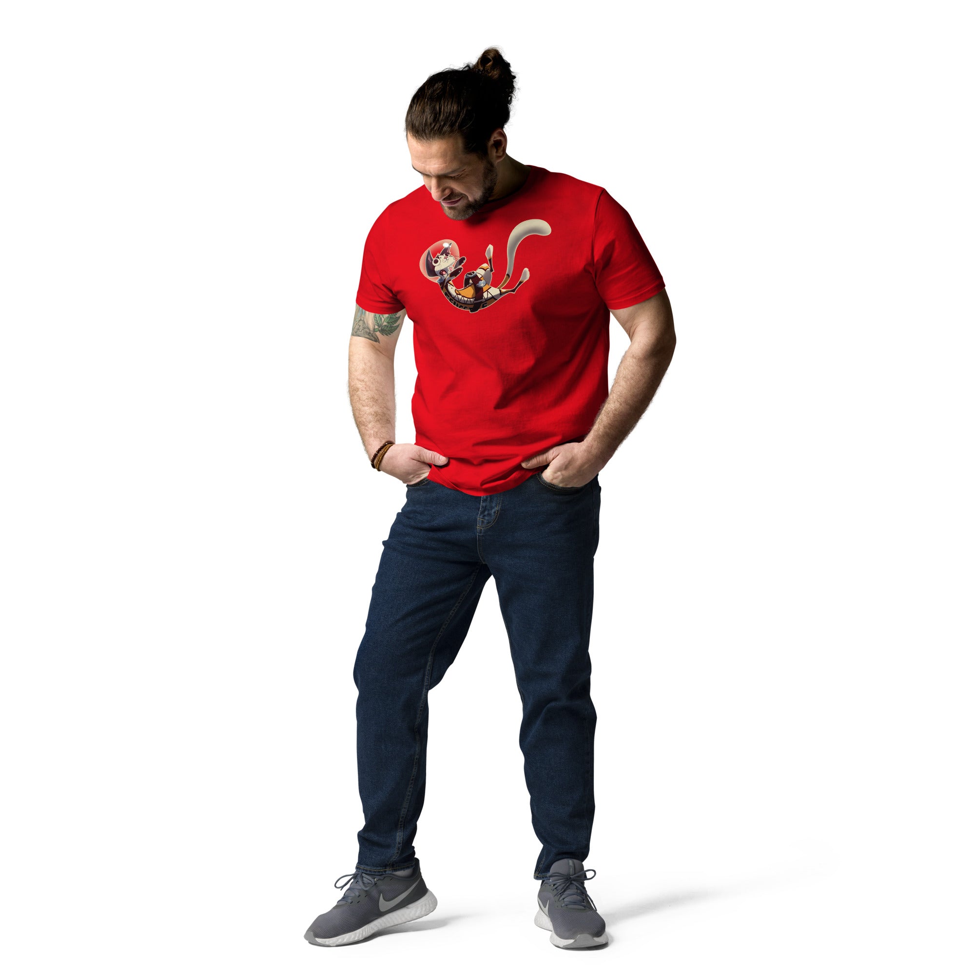 Unisex organic cotton t-shirt FLUFFY FRONTIER Cat