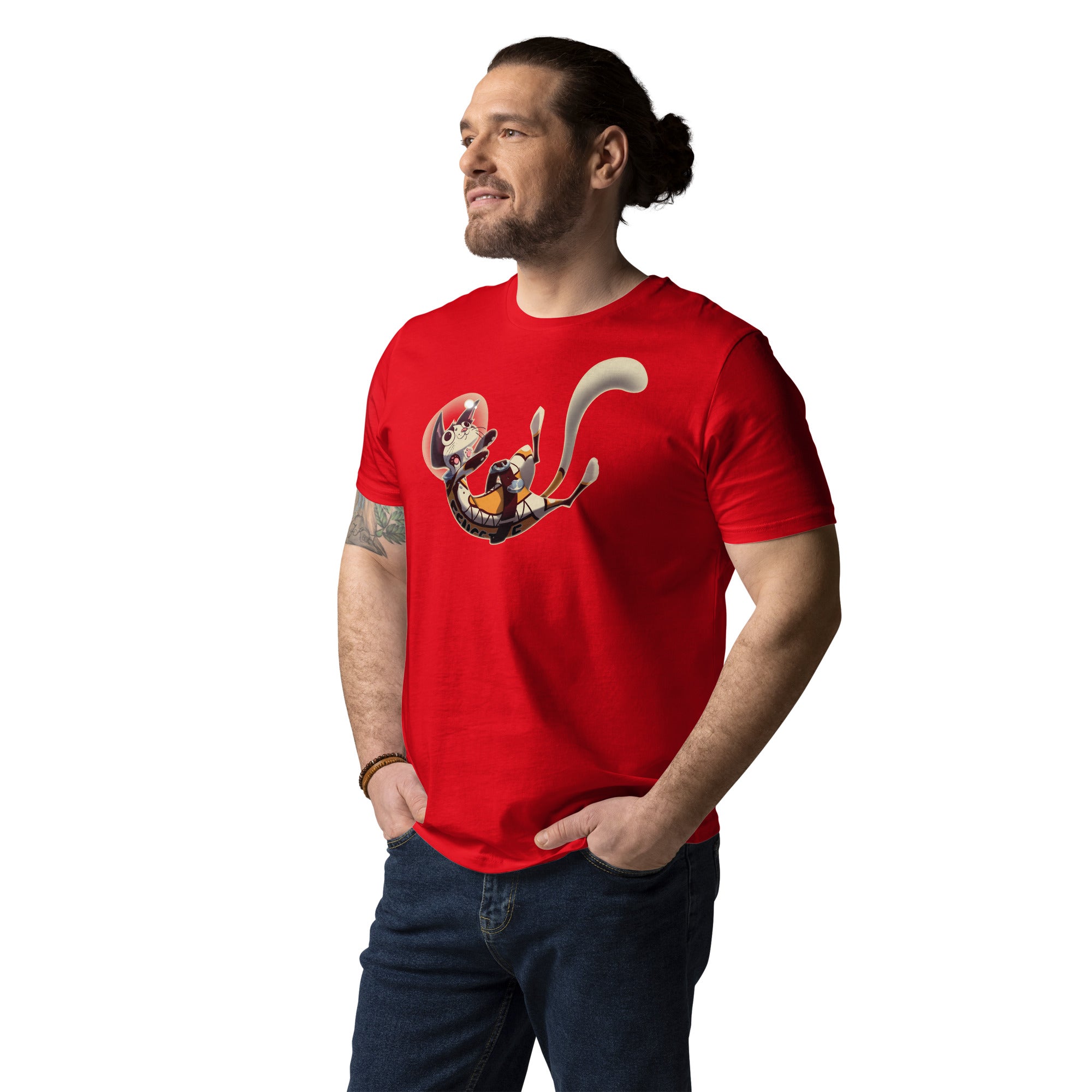 Unisex organic cotton t-shirt FLUFFY FRONTIER Cat