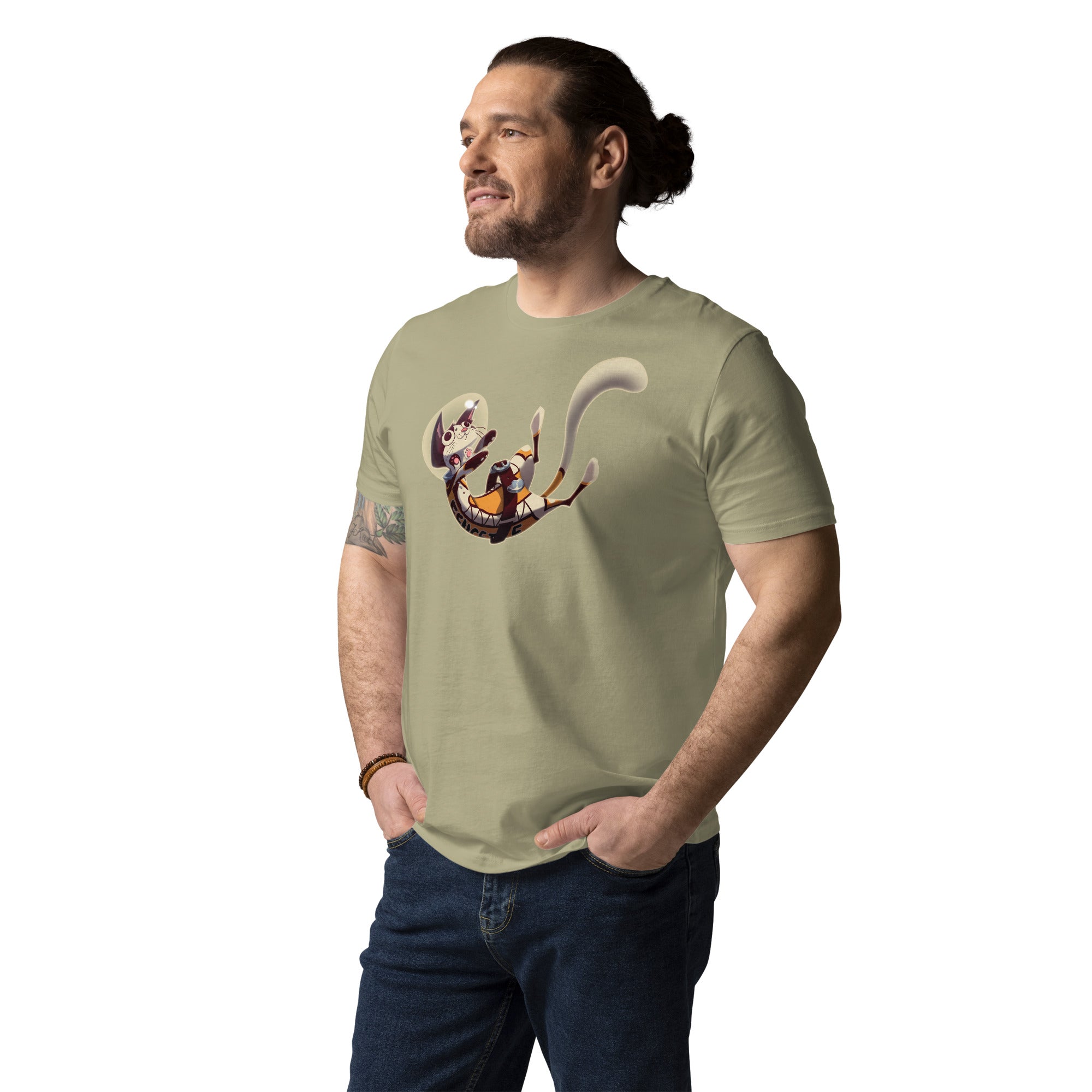 Unisex organic cotton t-shirt FLUFFY FRONTIER Cat