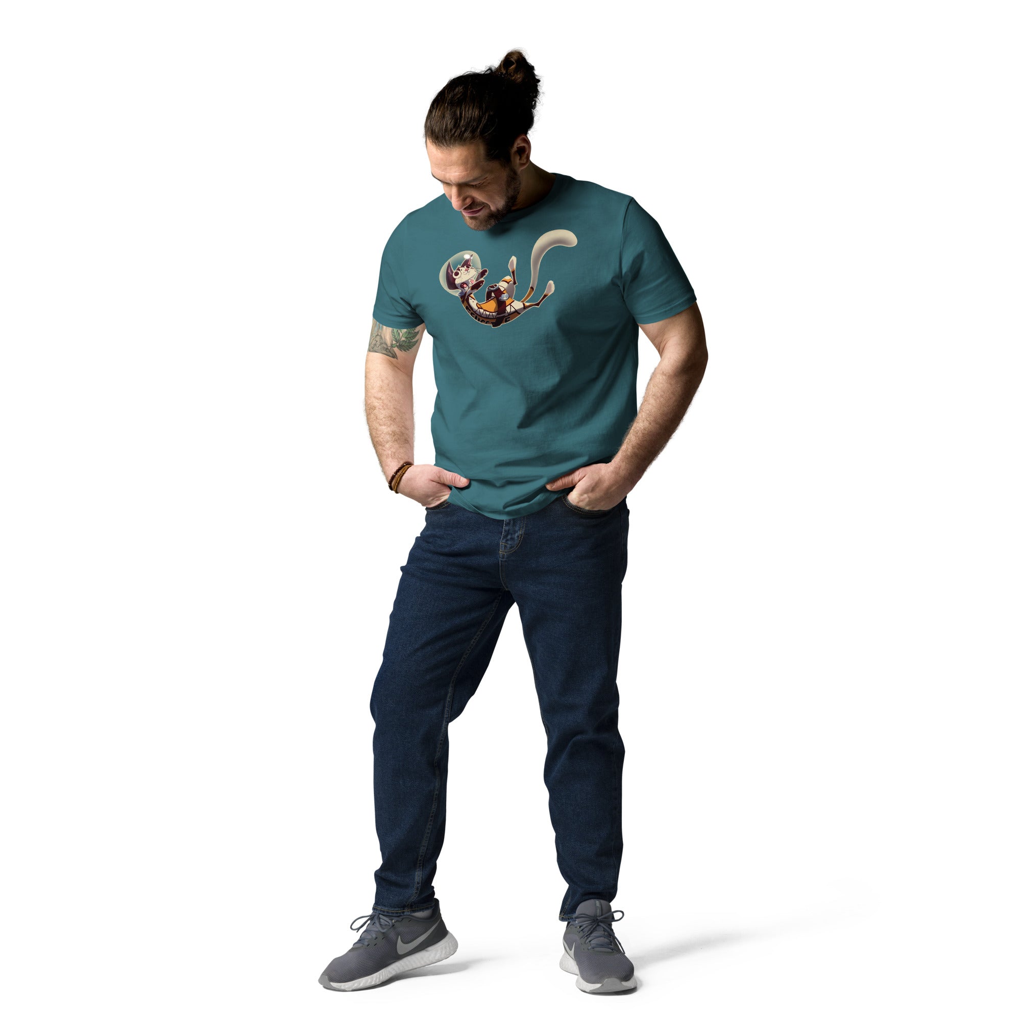 Unisex organic cotton t-shirt FLUFFY FRONTIER Cat