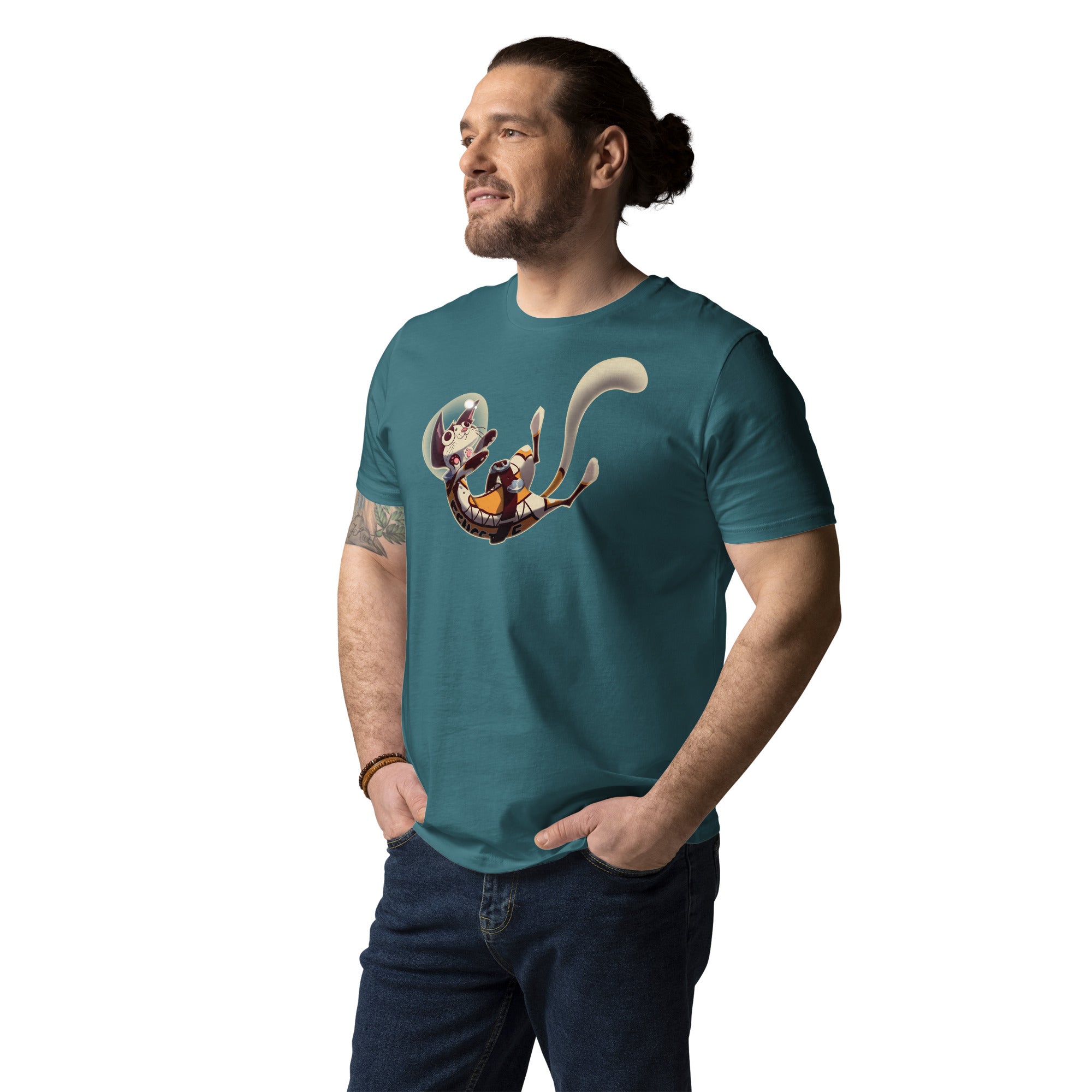 Unisex organic cotton t-shirt FLUFFY FRONTIER Cat