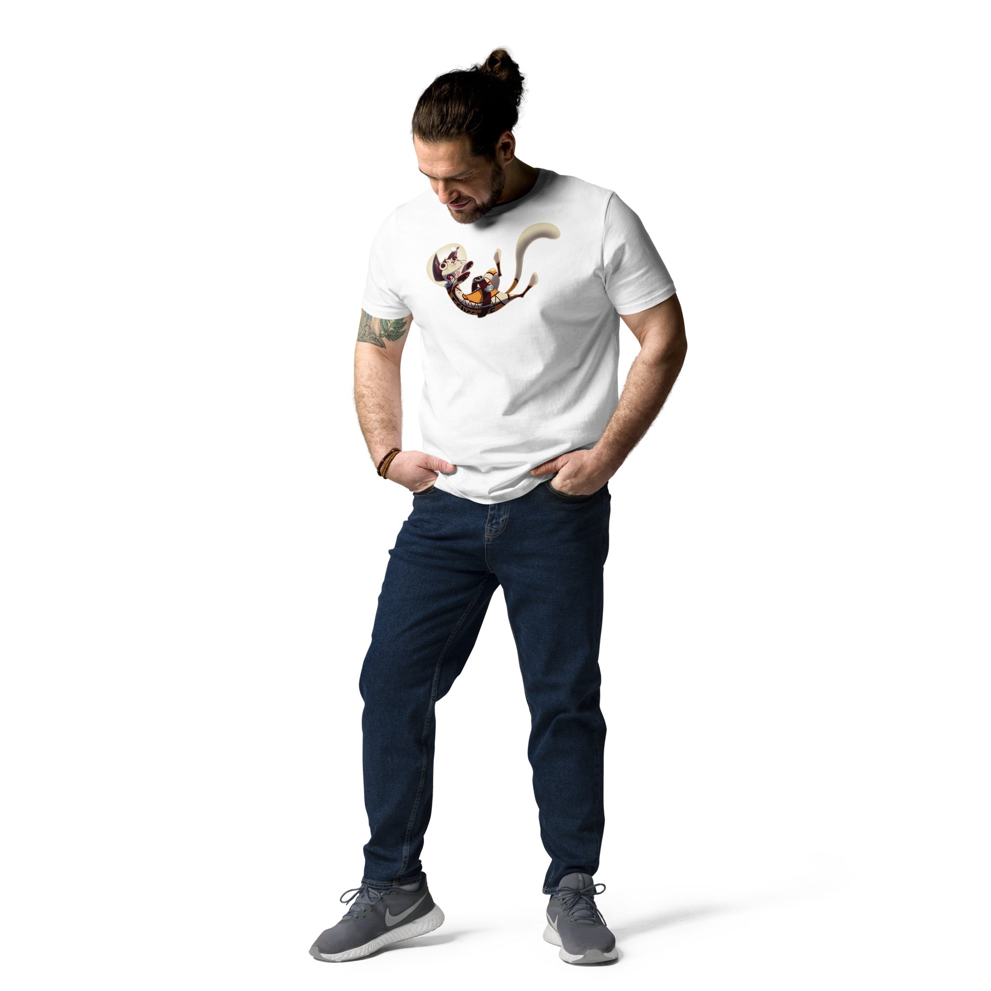 Unisex organic cotton t-shirt FLUFFY FRONTIER Cat
