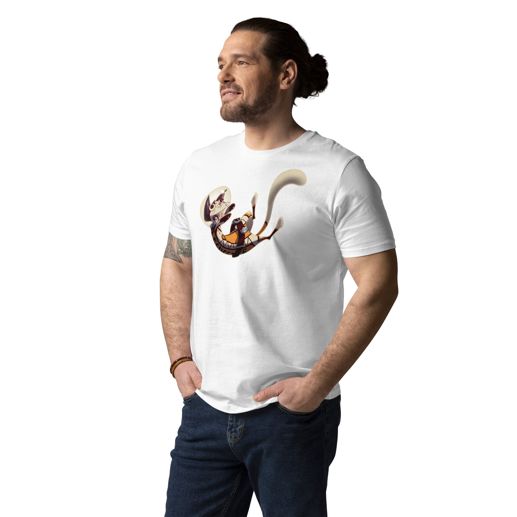 Unisex organic cotton t-shirt FLUFFY FRONTIER Cat