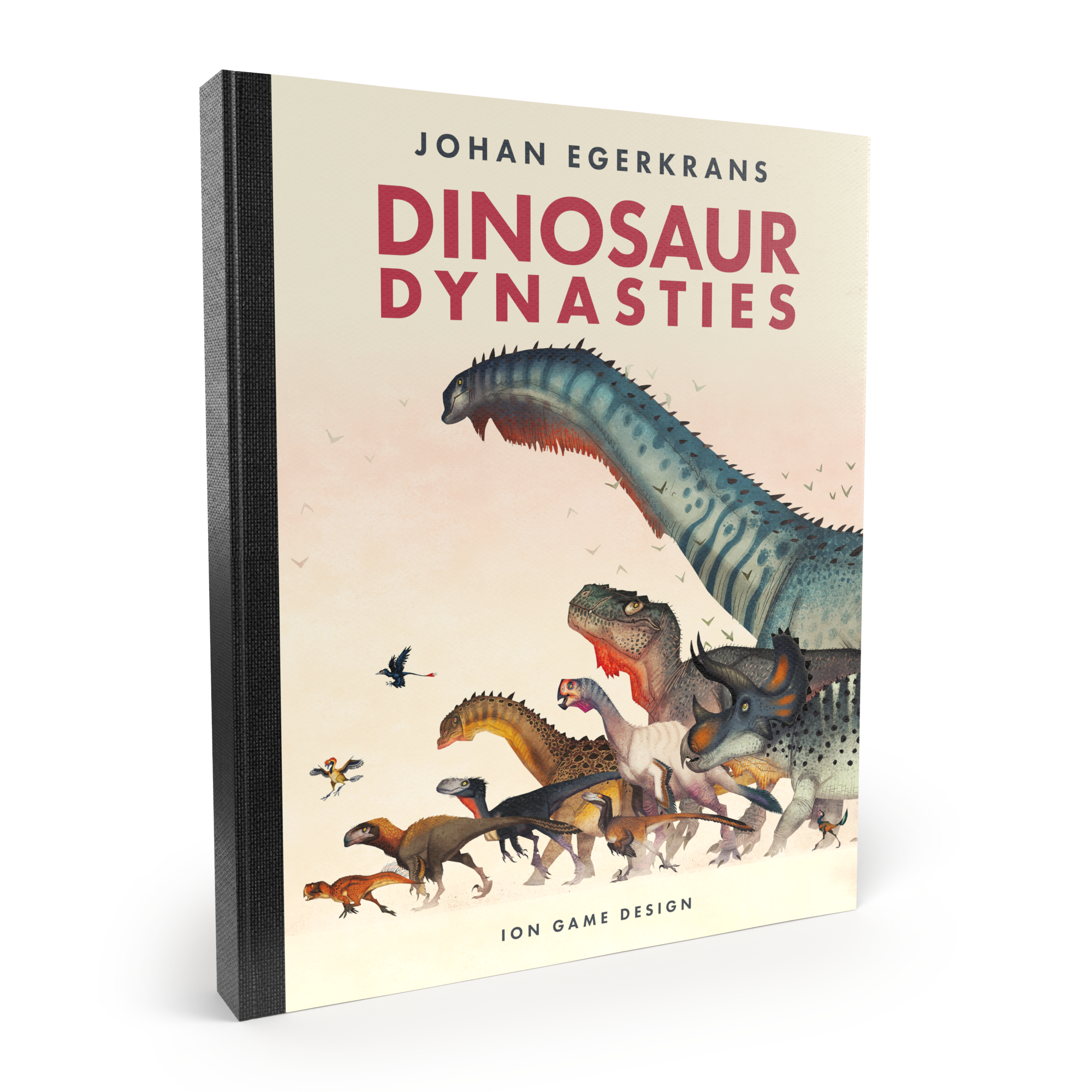 A cover image of the book titled 'Dinosaur Dynasties' showing a colorful illustration of various dinosaurs.
