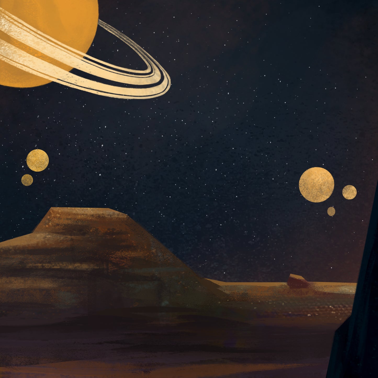 Saturn seen from Titan