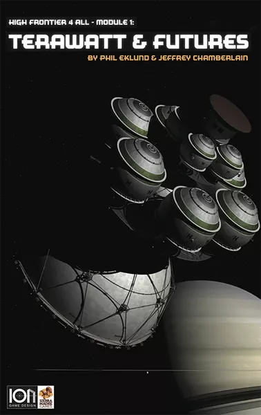 Cover of 'Terawatt & Futures' module from High Frontier 4 All series with space station and planet illustration.