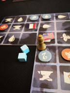 Close up of the board components.