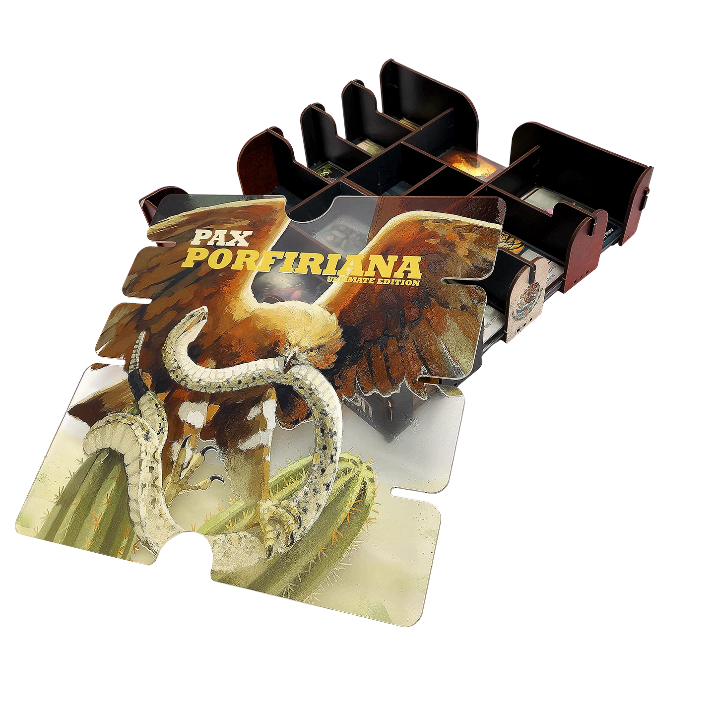 Pax Porfiriana product packaging with an eagle and snake design on a white background