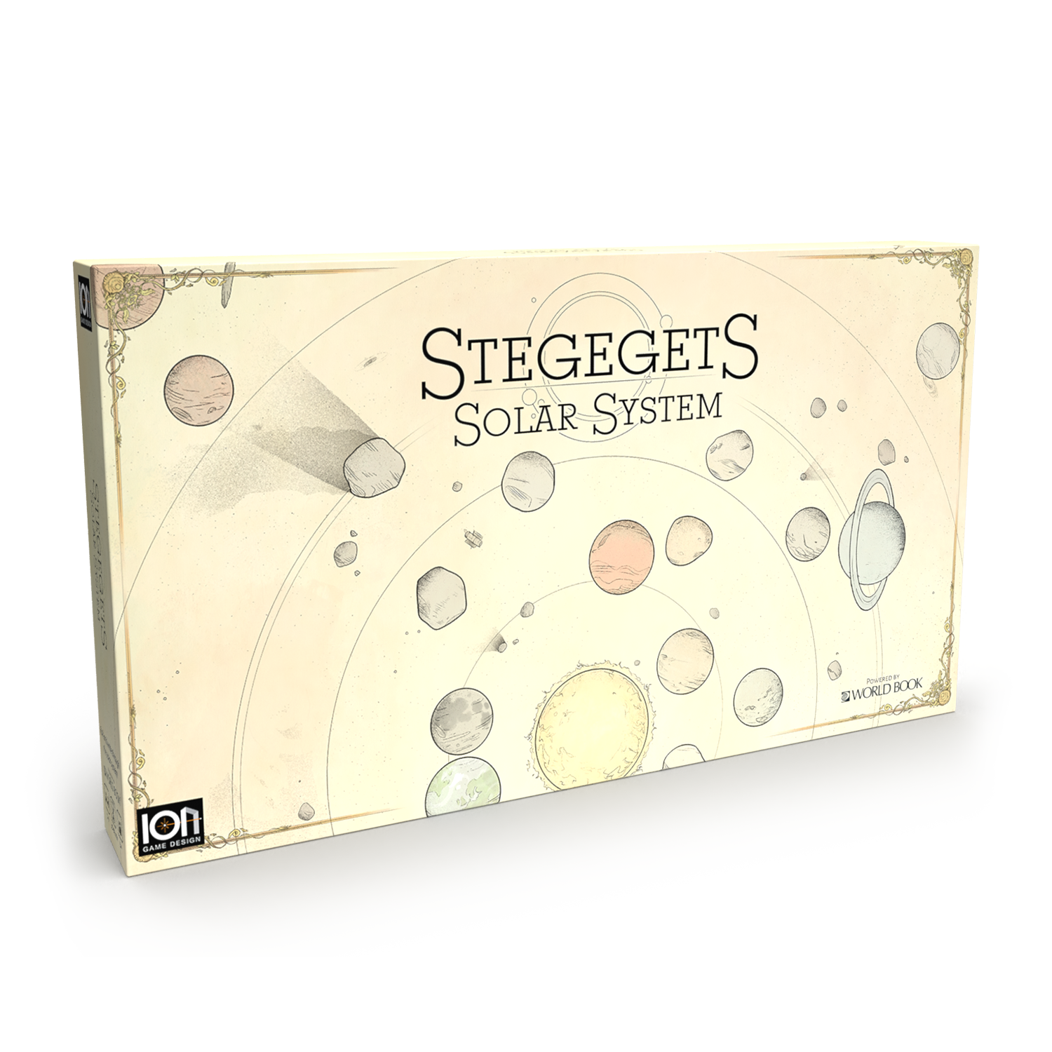 Stegegets Board game box cover 3D powered by World Book
