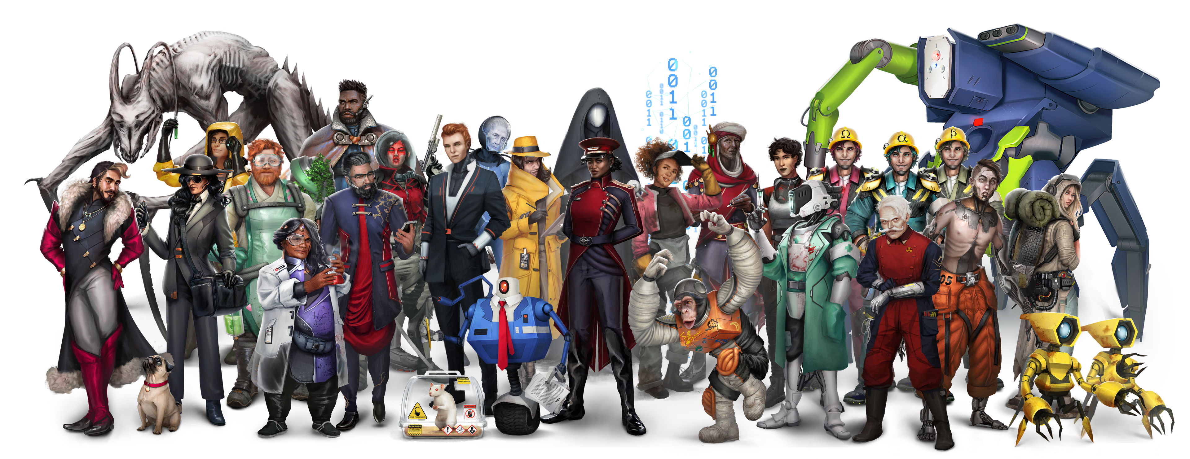 Stationfall board game characters lineup