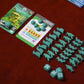 Bios: Megafauna (2nd edition board game) - Playing cards organized with wooden creeple tokens