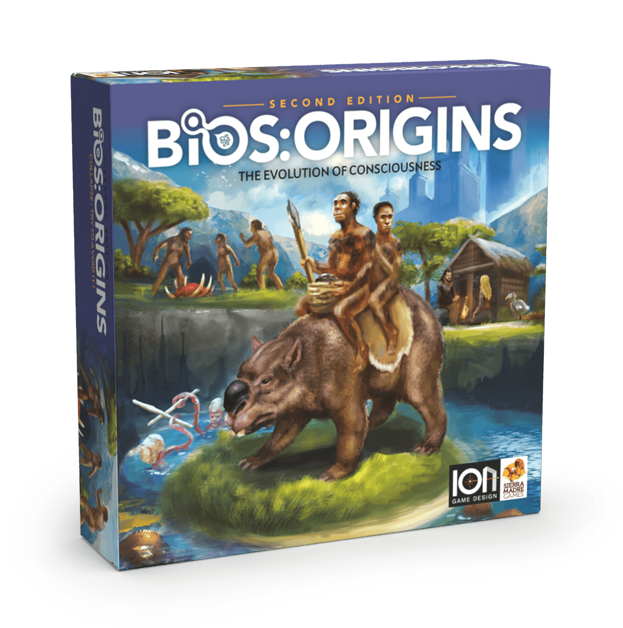 Bios: Origins (2nd edition board game) - 3D box cover illustration