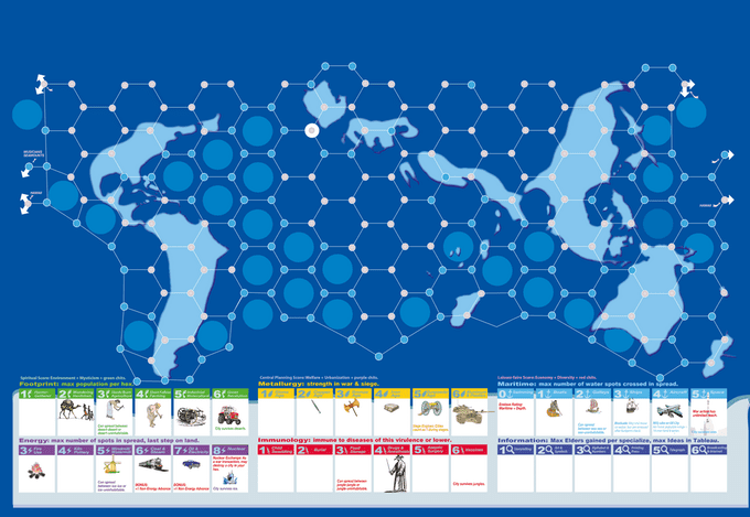 Bios: Origins (2nd edition board game) - map game board overview