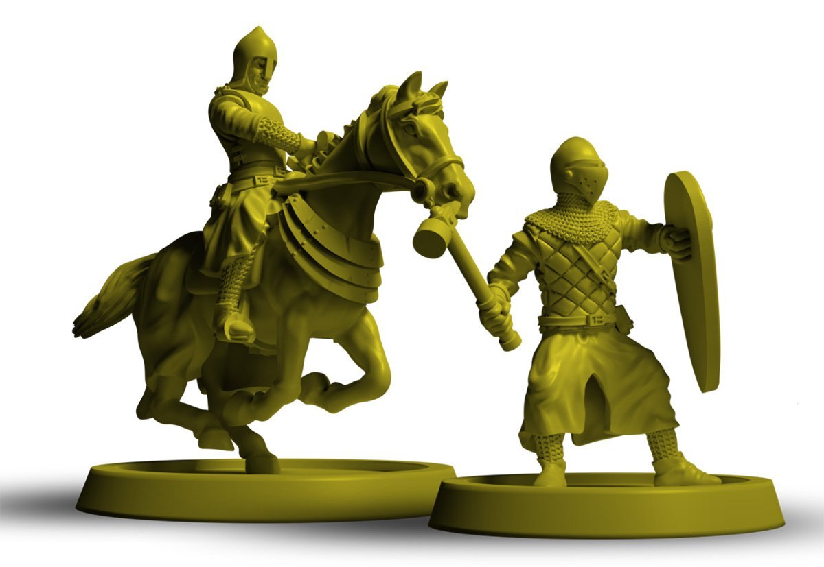 Crusader Kings: the Board Game - chartreuse plastic pieces (expanded view)