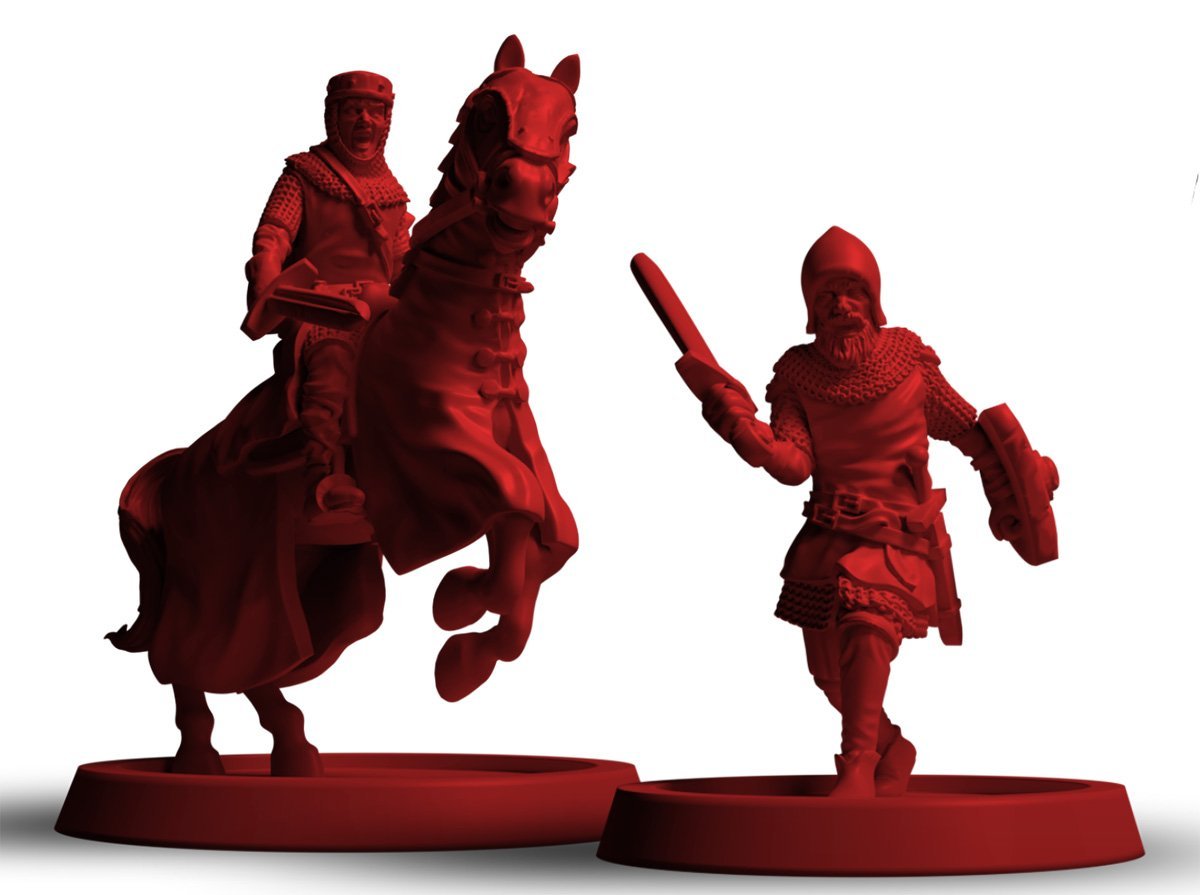 Crusader Kings: the Board Game - red plastic pieces (expanded view)