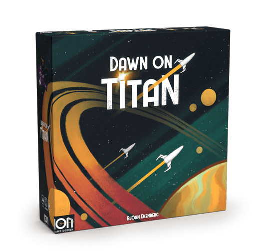 Dawn on Titan Board Game - 3D box cover illustration