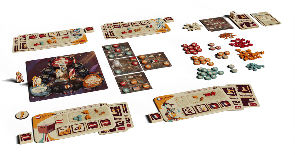 Fluffy Frontier Board Game - staged game board & pieces
