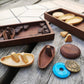 Hird : handmade wooden version - game pieces sprawled out