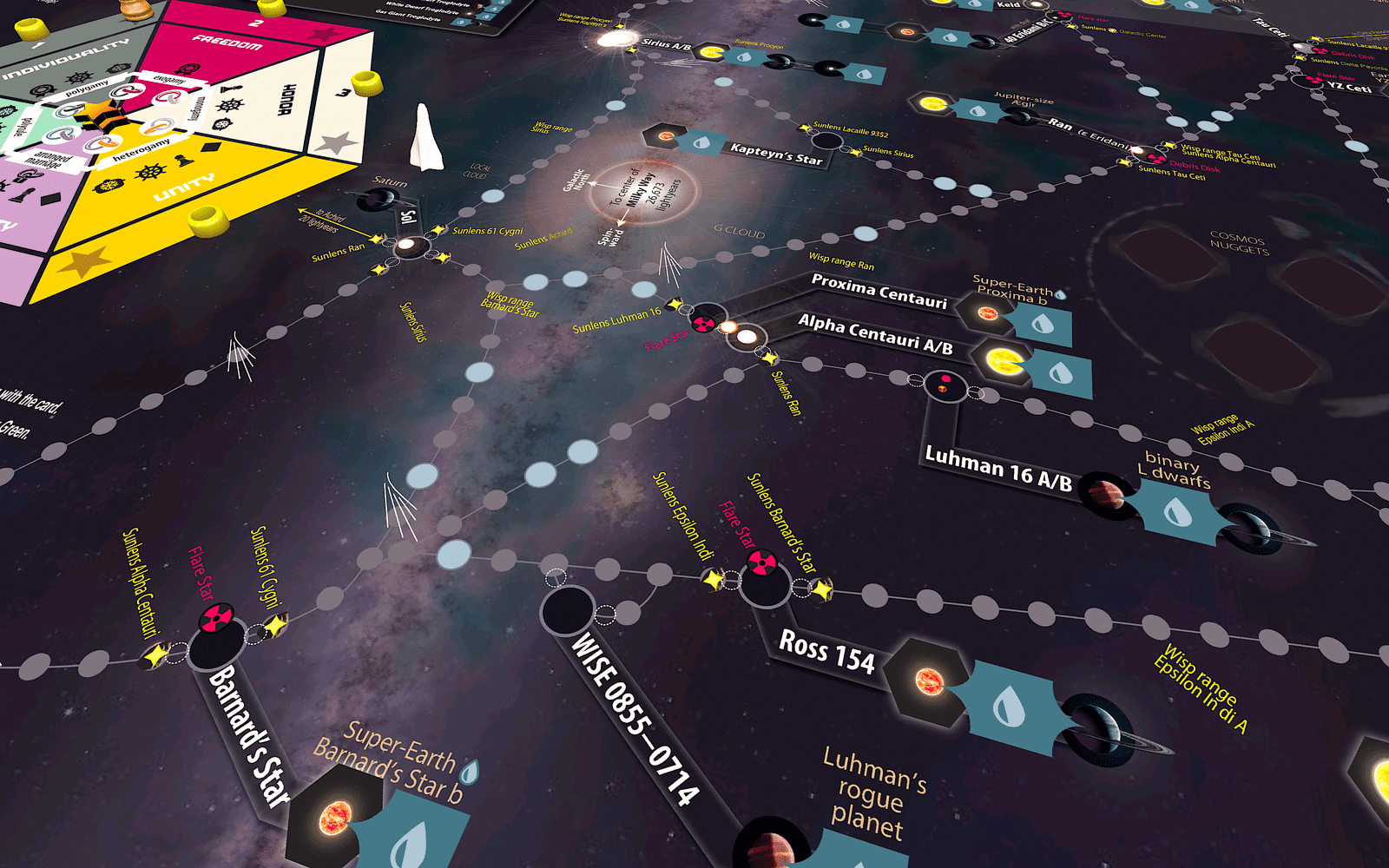 Interstellar board game: neoprene mat - image of mat