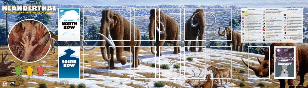 Neanderthal/Greenland Folding Game Board - Expanded view of the Neanderthal side of the game board