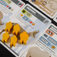 Neanderthal Board Game (2nd edition) - Expanded view of tribesmen pieces laid out on game play cards