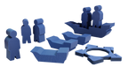 Pax Hispanica board game - blue wooden pieces