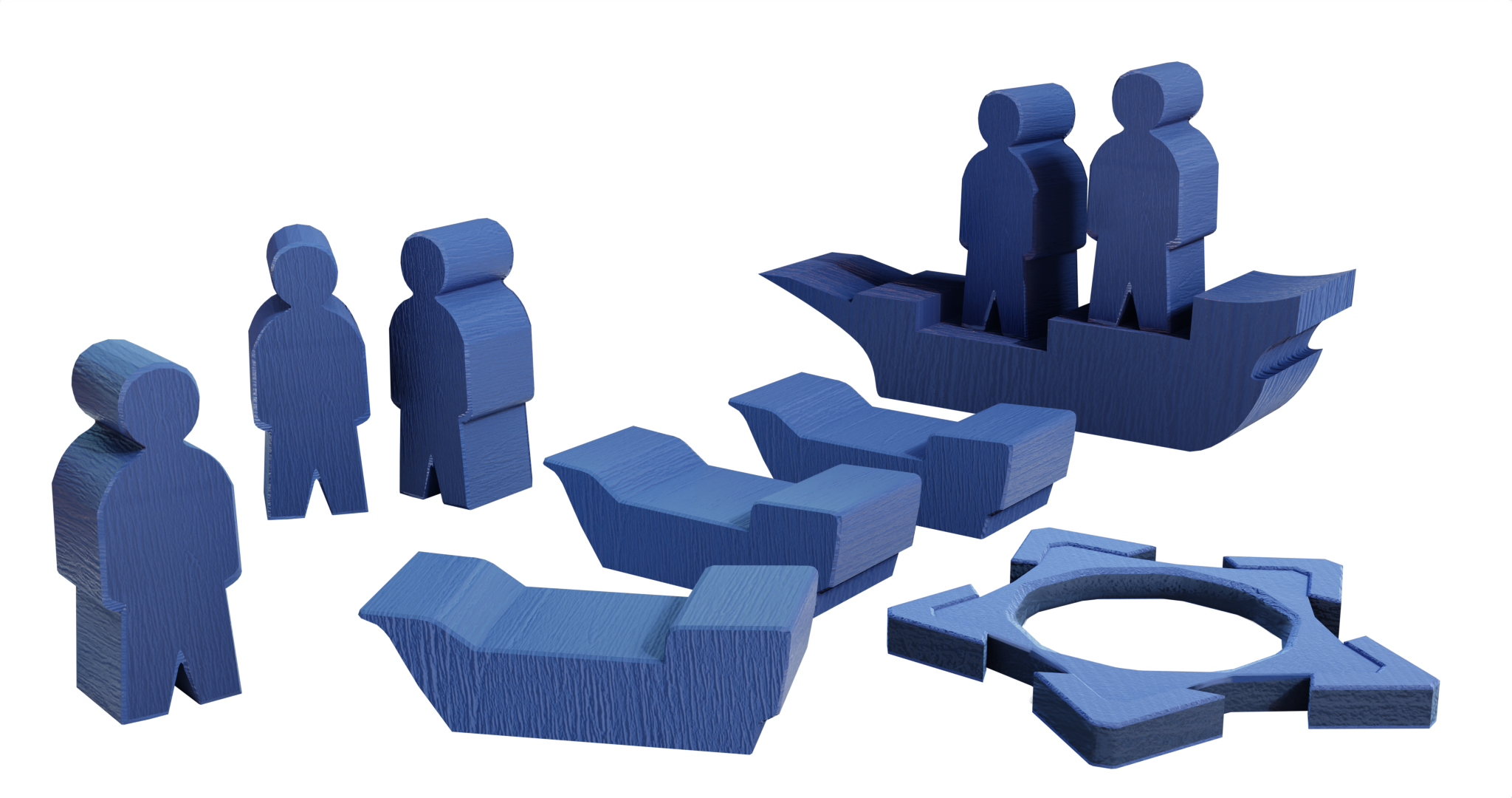 Pax Hispanica board game - blue wooden pieces