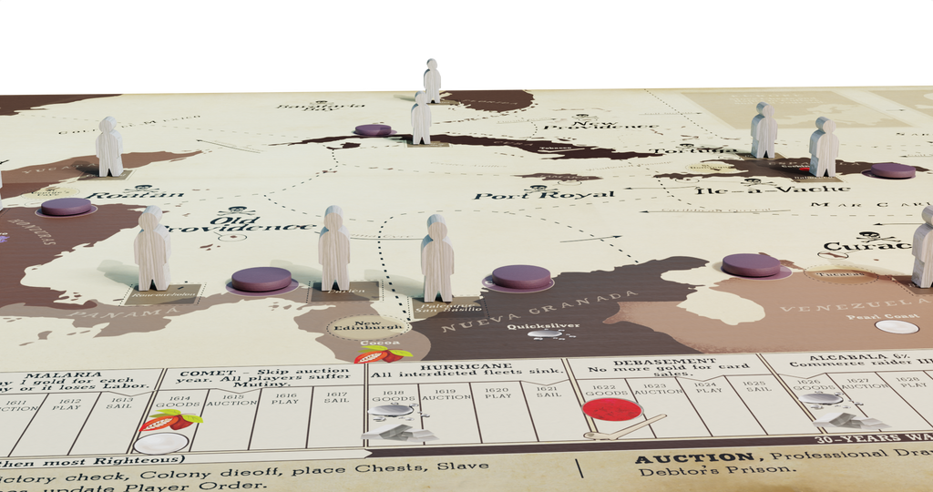 Pax Hispanica board game - game board player view set up with pieces