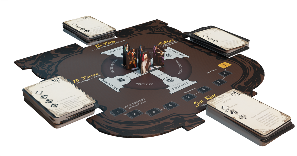 Pax Hispanica board game - playmat with cards and player pieces