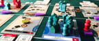 Pax Emancipation Board Game - Expanded view of the playing cards and custom meeples