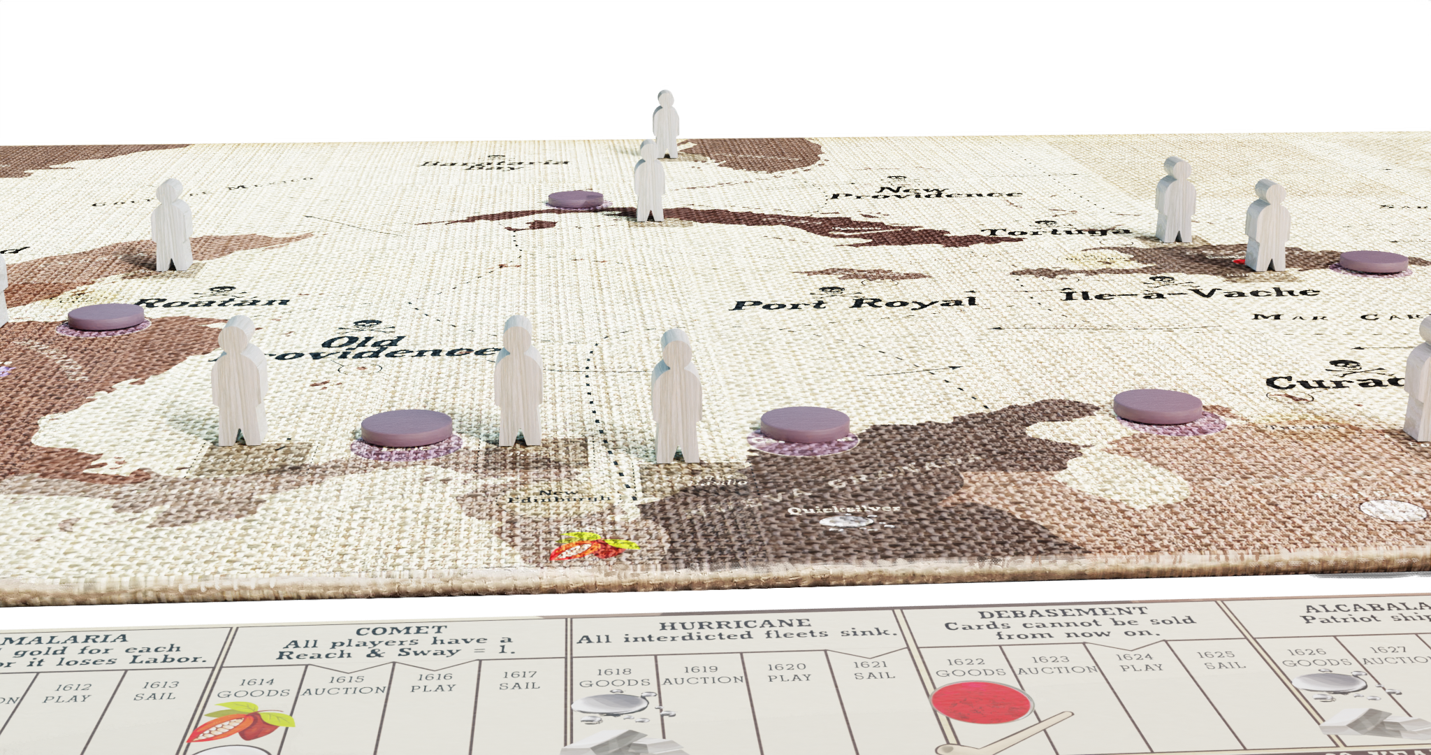 PAX Hispanica Board Game Deluxe Edition - Expanded view of the game board with pieces set up in playing positions